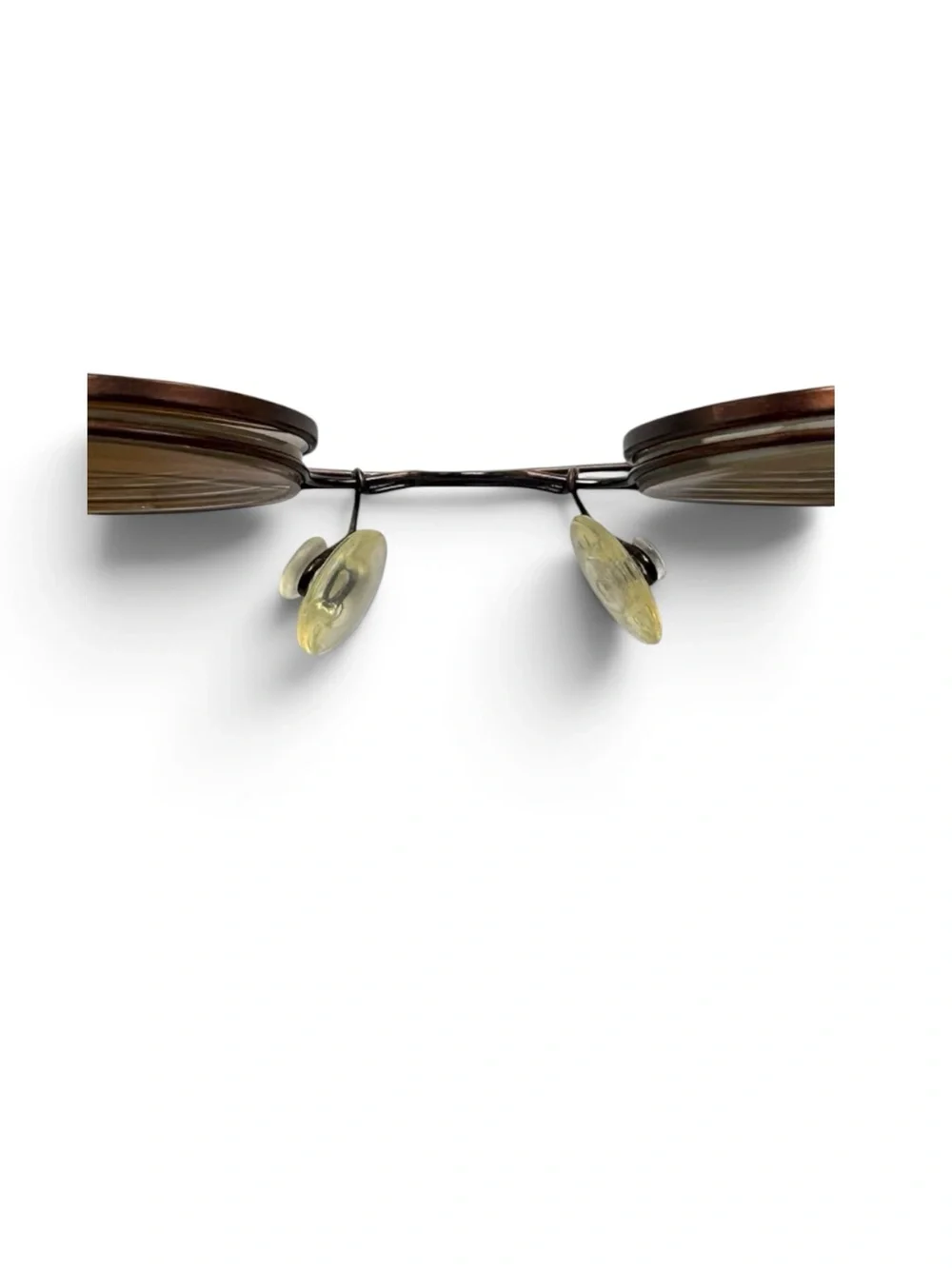 Vintage Oval Sunglasses Brown Tint Wire Metal Frame 44-25-125 Unisex